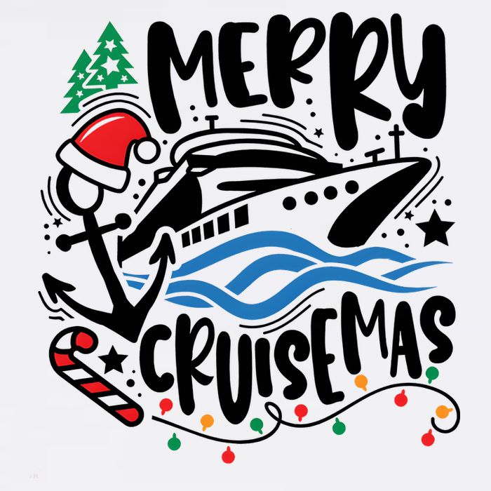 Merry Cruisemas Christmas On Cruise Cruising Flat Bill Trucker Hat
