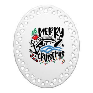 Merry Cruisemas Christmas On Cruise Cruising Ceramic Oval Ornament