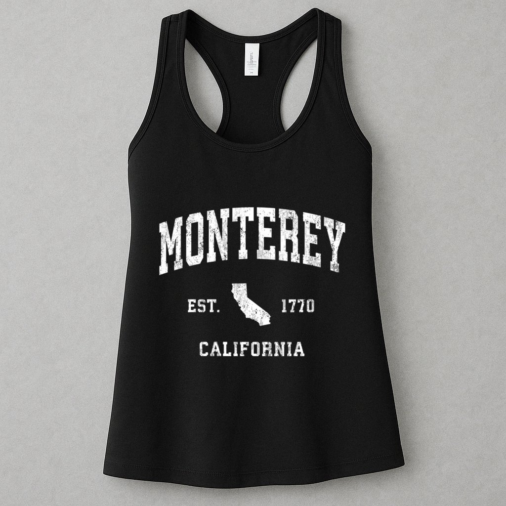 Monterey California Ca Vintage Athletic Womens Tank Top