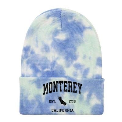 Monterey California Ca Vintage Athletic Tie Dye 12in Knit Beanie