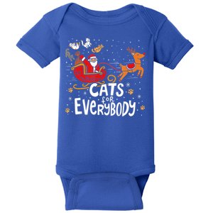 Merry Christmas Cats For Everybody Reindeer Xmas Santa Claus Gift Baby Bodysuit