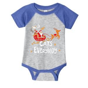 Merry Christmas Cats For Everybody Reindeer Xmas Santa Claus Gift Infant Baby Jersey Bodysuit