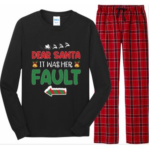 Matching Christmas Couples Gift Dear Santa It Was Her Fault Meaningful Gift Long Sleeve Pajama Set