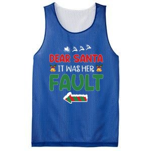 Matching Christmas Couples Gift Dear Santa It Was Her Fault Meaningful Gift Mesh Reversible Basketball Jersey Tank