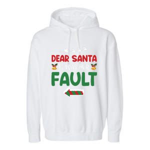 Matching Christmas Couples Gift Dear Santa It Was Her Fault Meaningful Gift Garment-Dyed Fleece Hoodie