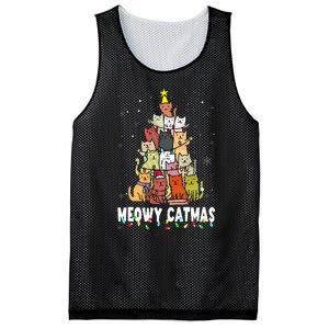 Meowy Catmas Cat Christmas Tree Xmas  Mesh Reversible Basketball Jersey Tank