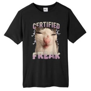 Meme Cat Certified Freak Eat Cement Cursed Cat Funny Tall Fusion ChromaSoft Performance T-Shirt