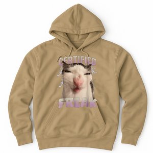 Meme Cat Certified Freak Eat Cement Cursed Cat Funny Hoodie