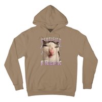 Meme Cat Certified Freak Eat Cement Cursed Cat Funny Hoodie