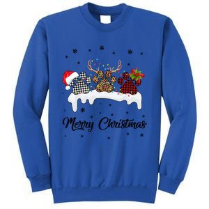 Merry Christmas Dog Paw Santa Hat Reindeer Horns Dog Lover Cute Gift Sweatshirt