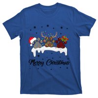 Merry Christmas Dog Paw Santa Hat Reindeer Horns Dog Lover Cute Gift T-Shirt