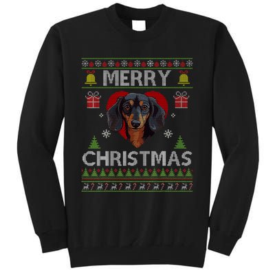 Merry Christmas Dachshund Dog Ugly Sweater Funny Tall Sweatshirt