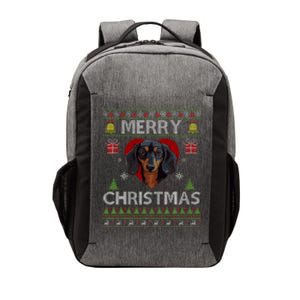 Merry Christmas Dachshund Dog Ugly Sweater Funny Vector Backpack