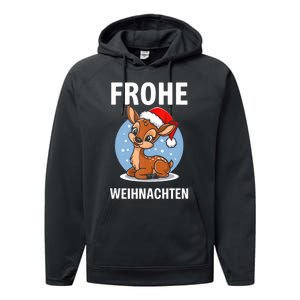 Merry Christmas Deer Frohe Weihnachten Tank Top Performance Fleece Hoodie