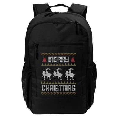 Merry Christmas Deers Humping Funny Holiday Reindeer Backpack