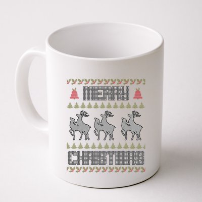 Merry Christmas Deers Humping Funny Holiday Reindeer Mug