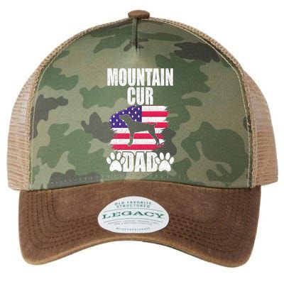 Mountain Cur Dad Dog Lover American Us Flag Premium Legacy Tie Dye Trucker Hat