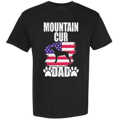 Mountain Cur Dad Dog Lover American Us Flag Premium Garment-Dyed Heavyweight T-Shirt