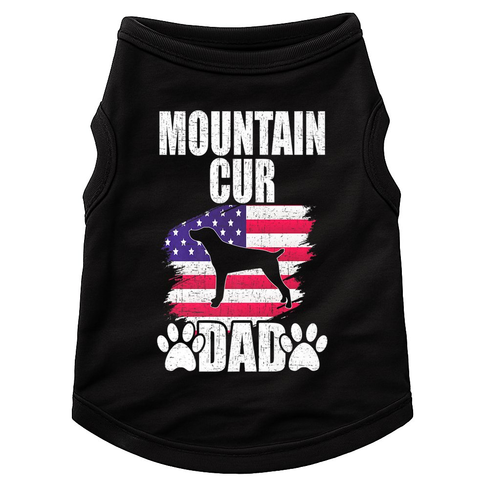 Mountain Cur Dad Dog Lover American Us Flag Premium Doggie Tank