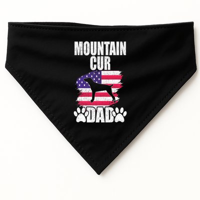 Mountain Cur Dad Dog Lover American Us Flag Premium USA-Made Doggie Bandana