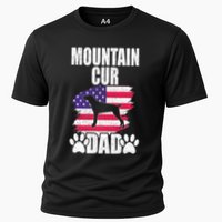 Mountain Cur Dad Dog Lover American Us Flag Premium Cooling Performance Crew T-Shirt