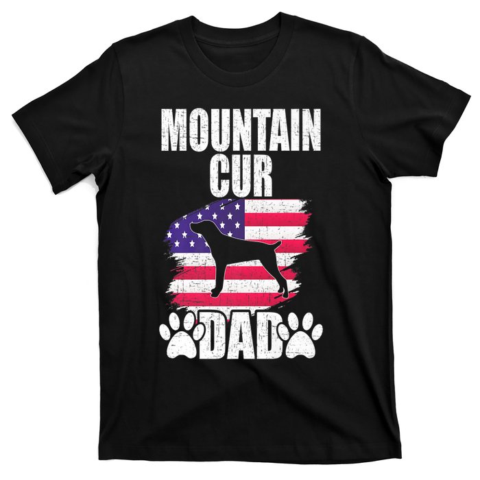 Mountain Cur Dad Dog Lover American Us Flag Premium T-Shirt