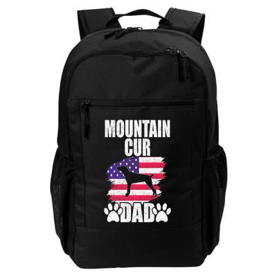 Mountain Cur Dad Dog Lover American Us Flag Premium Backpack