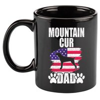 Mountain Cur Dad Dog Lover American Us Flag Premium 11oz C Handle Ceramic Mug