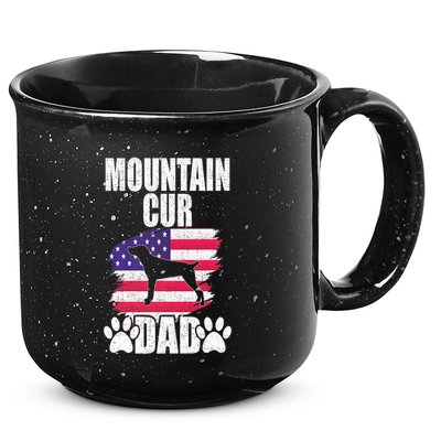 Mountain Cur Dad Dog Lover American Us Flag Premium 15oz Campfire Ceramic Mug