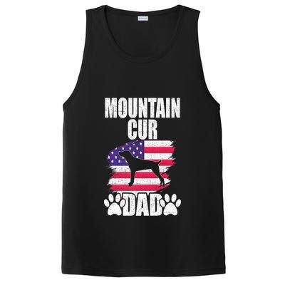 Mountain Cur Dad Dog Lover American Us Flag Premium PosiCharge Competitor Tank