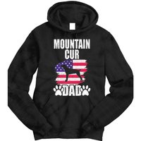 Mountain Cur Dad Dog Lover American Us Flag Premium Tie Dye Hoodie