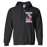 Mountain Cur Dad Dog Lover American Us Flag Premium Full Zip Hoodie