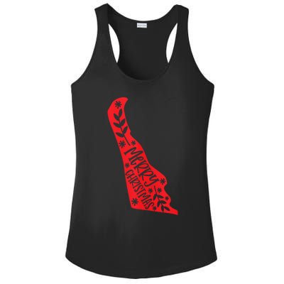 Merry Christmas Delaware Tank Top Ladies PosiCharge Competitor Racerback Tank