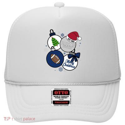 Merry Christmas Dallas Football Est 1960 High Crown Mesh Back Trucker Hat