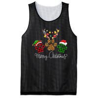 Merry Christmas Dog Paws Lights Buffalo Plaid & Leopard Xmas Mesh Reversible Basketball Jersey Tank