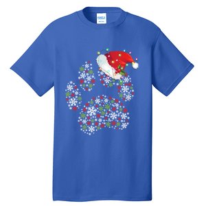 Merry Christmas Dog Paws Lights Santa Hat Snowflake Xmas Cute Gift Tall T-Shirt