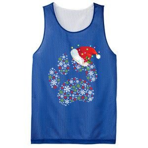 Merry Christmas Dog Paws Lights Santa Hat Snowflake Xmas Cute Gift Mesh Reversible Basketball Jersey Tank