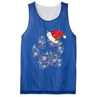 Merry Christmas Dog Paws Lights Santa Hat Snowflake Xmas Cute Gift Mesh Reversible Basketball Jersey Tank