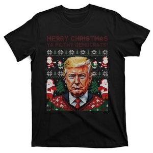 Merry Christmas Democrats Filthy Ya Funny Xmas T-Shirt