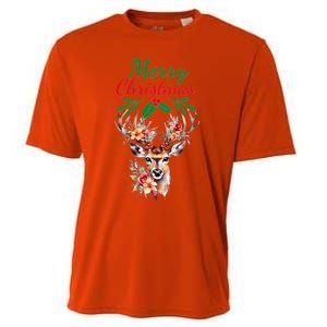 Merry Christmas Deer Cooling Performance Crew T-Shirt