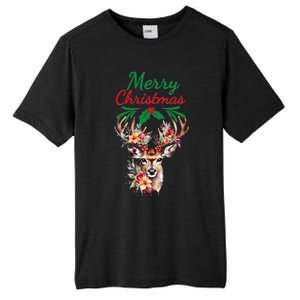 Merry Christmas Deer Tall Fusion ChromaSoft Performance T-Shirt