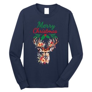 Merry Christmas Deer Long Sleeve Shirt