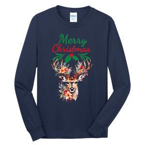 Merry Christmas Deer Tall Long Sleeve T-Shirt