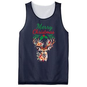 Merry Christmas Deer Mesh Reversible Basketball Jersey Tank