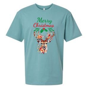 Merry Christmas Deer Sueded Cloud Jersey T-Shirt