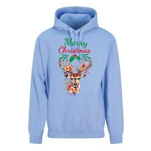 Merry Christmas Deer Unisex Surf Hoodie