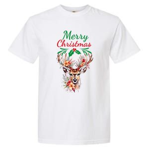 Merry Christmas Deer Garment-Dyed Heavyweight T-Shirt