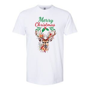 Merry Christmas Deer Softstyle CVC T-Shirt