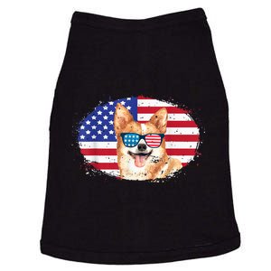 Merica Corgi Dog 4th Of July American Flag Doggie Tank