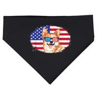 Merica Corgi Dog 4th Of July American Flag USA-Made Doggie Bandana